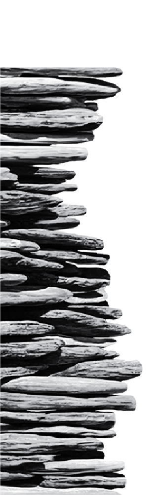 stacked slate stone facing right